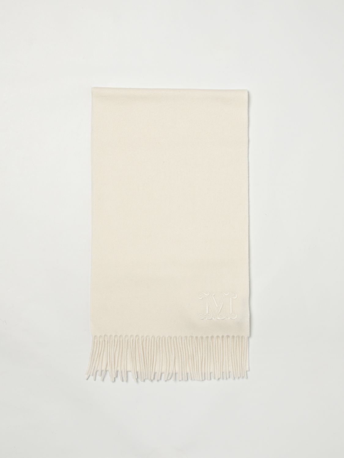 Scarf by Max Mara for women in cashmere white presents a effortlessly chic silhouette, artfully capturing the essence of the effortlessly chic Cashmere Scarf design for a sophisticated look.