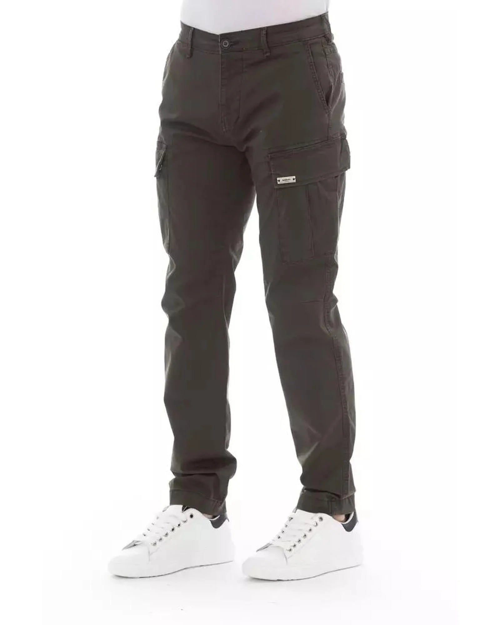 Cargo Pants by Baldinini Trend for men in stretch cotton military-green features an stylish with a long and , expertly finished with stylish utility detailing.