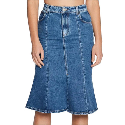 Skirt by PINKO for women in denim cotton blue features a captivating silhouette, showcasing the captivating Women's Denim Cotton Skirt design with a sophisticated for a captivating look.