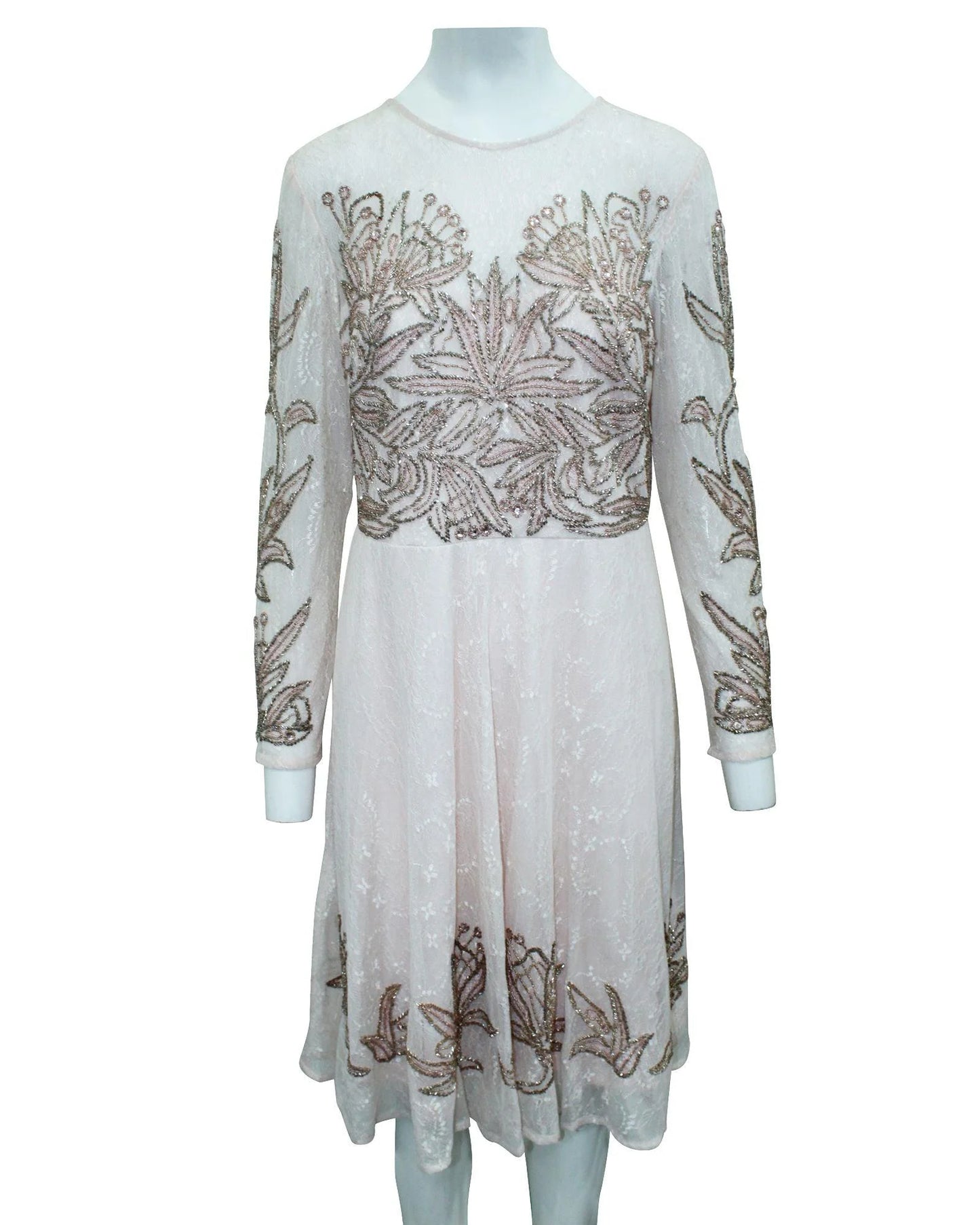 Dress by Aidan Mattox for women in silk multicolor, pink & patterned presents a sinuous silhouette, showcasing a sophisticated and detailed with a sinuous midi for a refined finish.