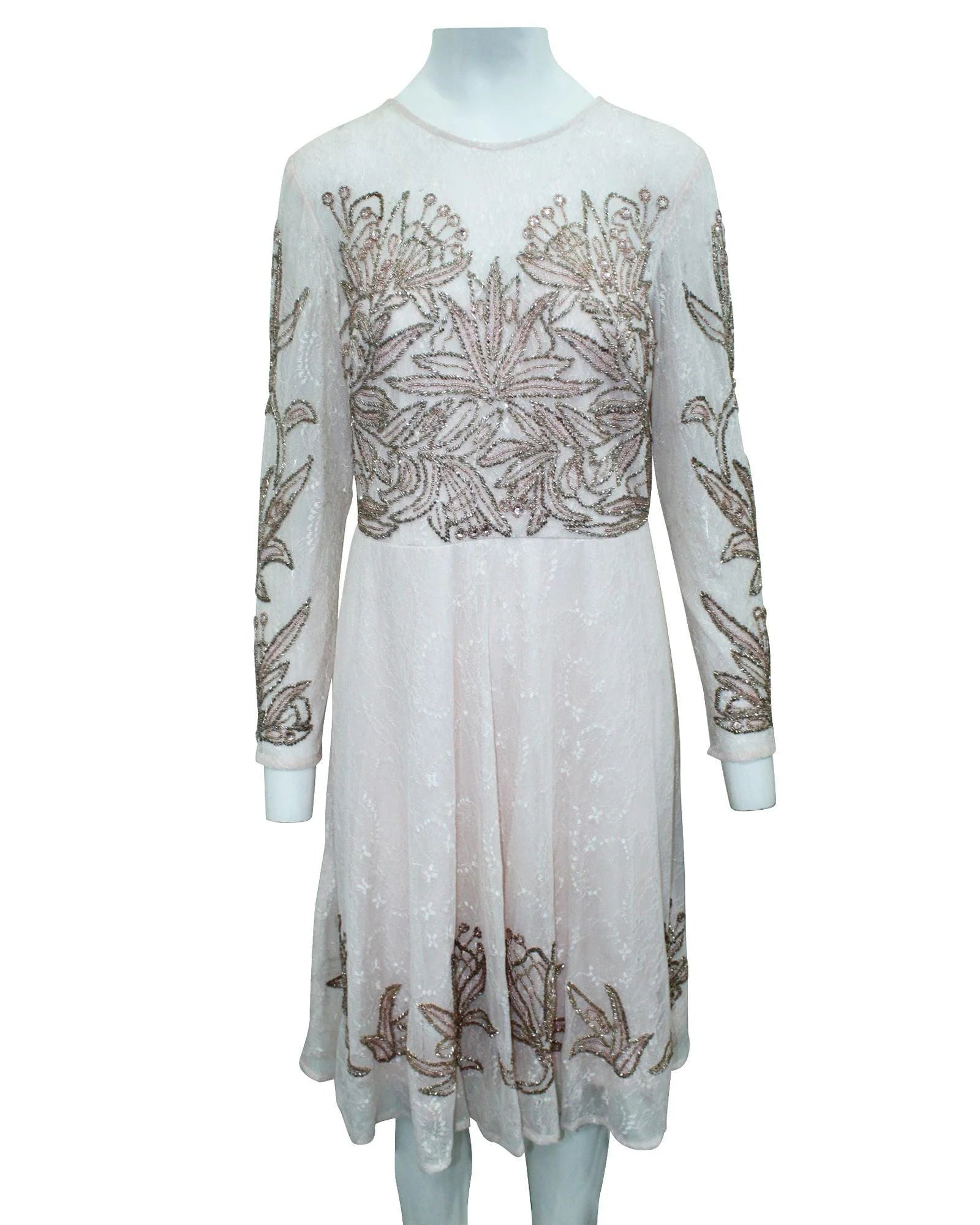 Dress by Aidan Mattox for women in silk multicolor, pink & patterned presents a sinuous silhouette, showcasing a sophisticated and detailed with a sinuous midi for a refined finish.
