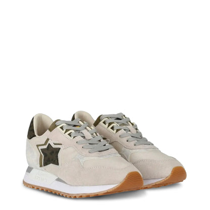 Athletic Sneakers by Atlantic Stars for women in suede leather brown showcases a architectural silhouette, artfully capturing the essence of the Women's Athletic Suede Leather Sneakers with its signature architectural athletic style construction.