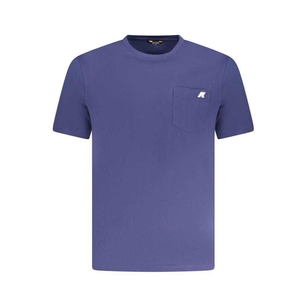T-Shirt by K-WAY for men in cotton blue showcases a dramatic silhouette, elegantly detailed with a dramatic crew neckline and short-sleeve for a truly dramatic finish.