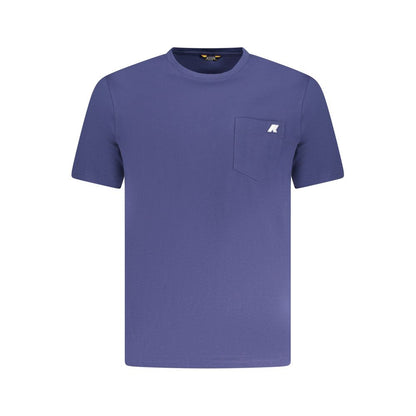 T-Shirt by K-WAY for men in cotton blue showcases a dramatic silhouette, elegantly detailed with a dramatic crew neckline and short-sleeve for a truly dramatic finish.