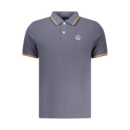 Polo Shirt by North Sails for men in cotton blue showcases a sharp silhouette, detailed with a refined and sharp for a sophisticated finish.