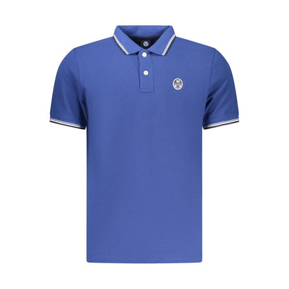 Polo Shirt by North Sails for men in cotton blue showcases a sharp silhouette, detailed with a refined and sharp for a sophisticated finish.