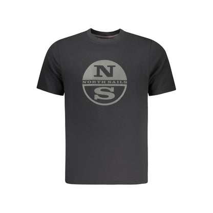 North Sails Men's Crew Neck Cotton T-Shirt - Black Signature Print