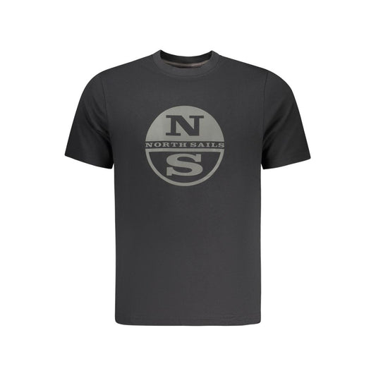North Sails Men's Crew Neck Cotton T-Shirt - Black Signature Print