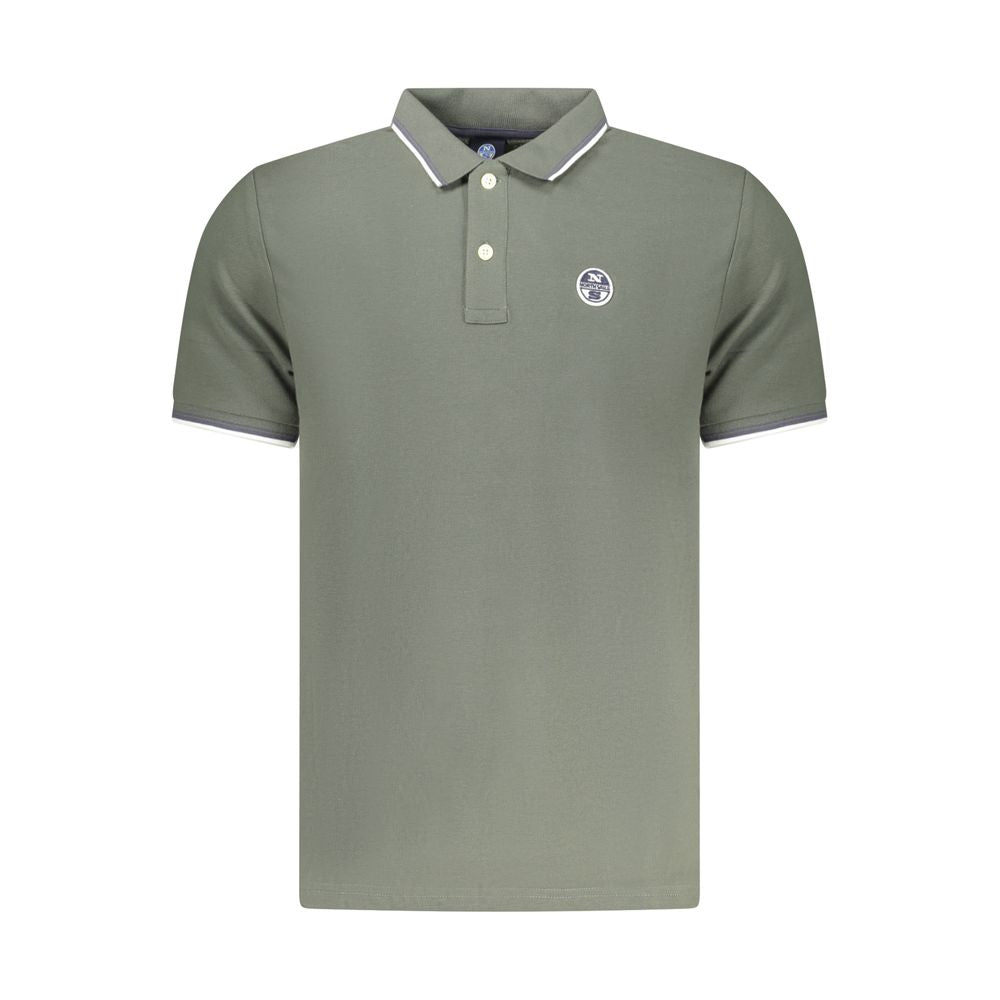 Polo Shirt by North Sails for men in cotton green presents a crisp silhouette, artfully detailed with a crisp and crisp .