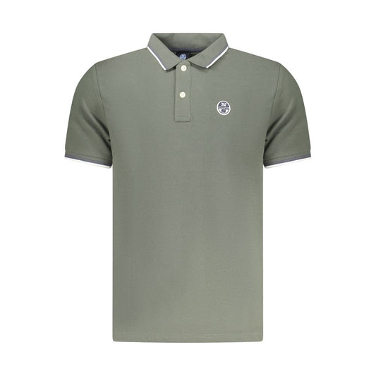 Polo Shirt by North Sails for men in cotton green presents a crisp silhouette, artfully detailed with a crisp and crisp .
