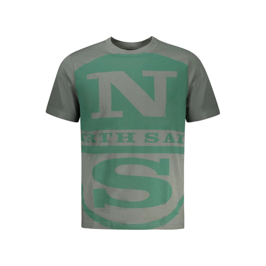 T-Shirt by North Sails for men in cotton green & print showcases a dramatic silhouette, elegantly detailed with a dramatic crew neckline and for a truly dramatic finish.