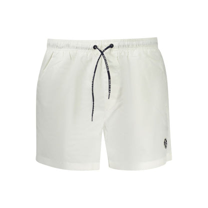 Swim Shorts by North Sails for men in polyester white presents a beach chic silhouette from the Crisp Rider Men's Polyester Swim Shorts collection, showcasing a beach chic cut for a refined poolside look.