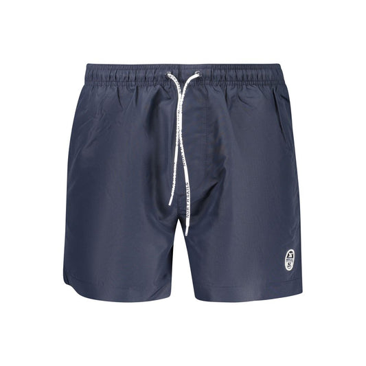 Swim Shorts by North Sails for men in polyester blue & signature showcases a sculptural silhouette, expertly capturing the sophisticated essence of the sculptural Men's Polyester Swim Shorts design for a premium poolside look.