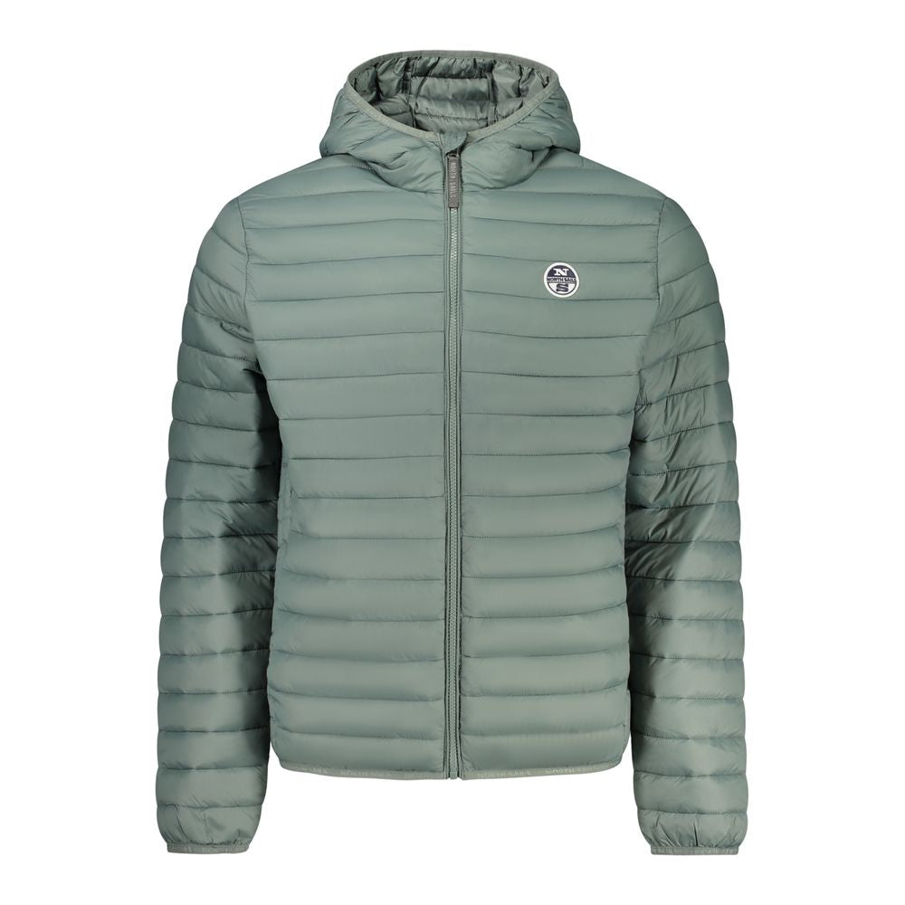 Hooded Windbreaker Jacket by North Sails for men in polyamide & polyester green showcases a modern silhouette, integrating lightweight, pockets, hooded & windproof and a modern hooded neckline for a sophisticated finish.