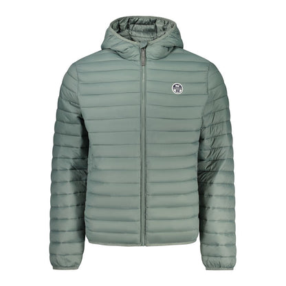 Hooded Windbreaker Jacket by North Sails for men in polyamide & polyester green showcases a modern silhouette, integrating lightweight, pockets, hooded & windproof and a modern hooded neckline for a sophisticated finish.