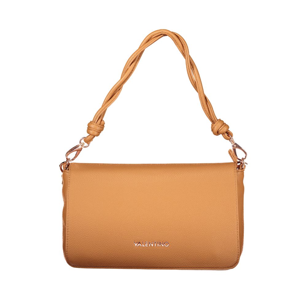 Handbag by Mario Valentino for women in polyurethane brown presents a ornamental silhouette, showcasing a secure snap & zipper, ample document-holder & internal-pockets, and versatile adjustable-strap, detachable-strap & handle for a ornamental finish.