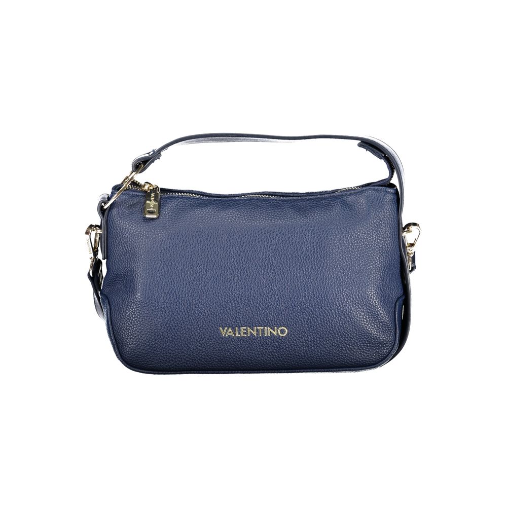 Handbag by Mario Valentino for women in polyurethane blue & signature presents a ornamental silhouette, showcasing a secure zipper, ample internal-pockets, and versatile shoulder-strap, adjustable-strap & handle for a ornamental finish.