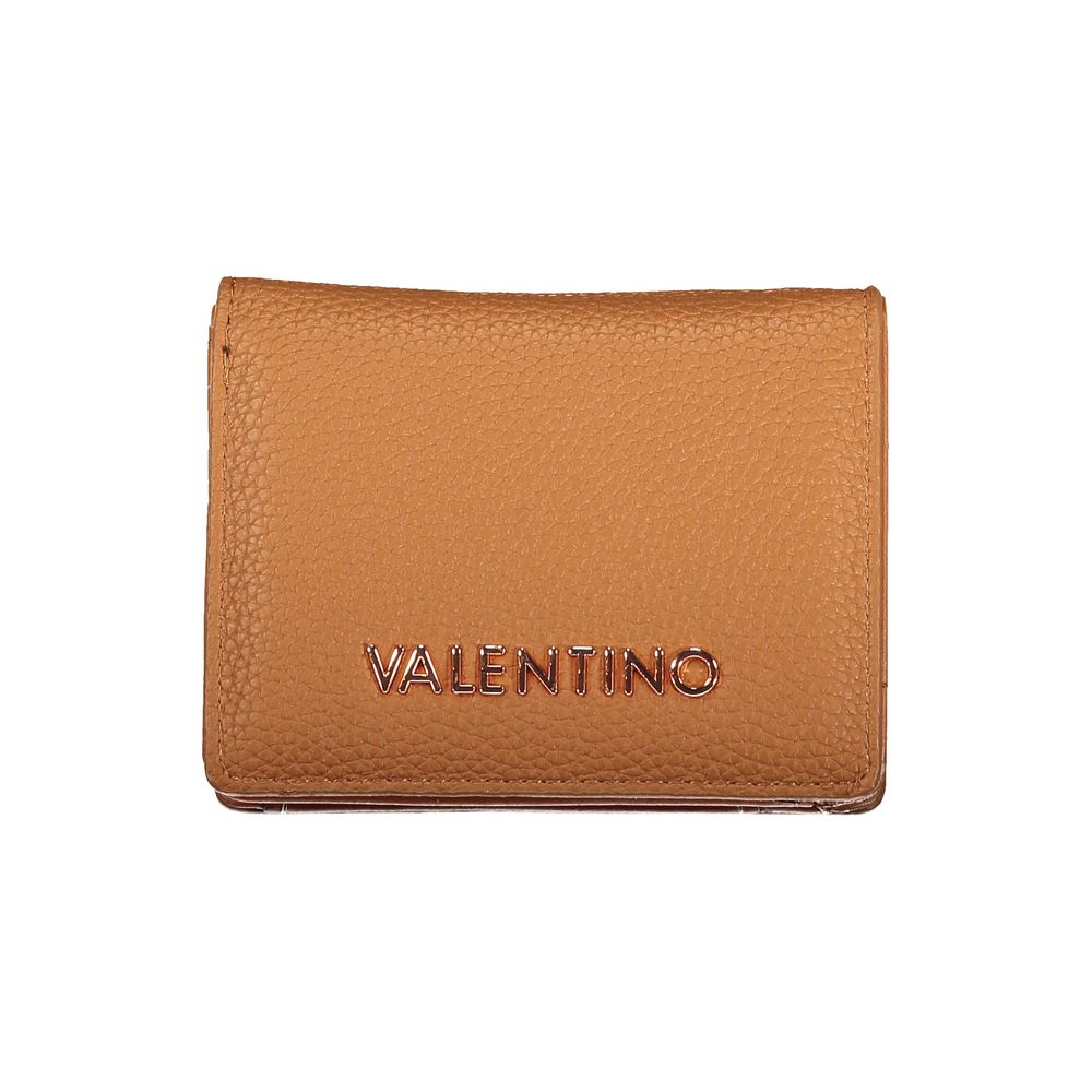 Cardholder Wallet by Mario Valentino for women in polyurethane brown showcases a discerning silhouette, artfully capturing the essence of Heart Polyurethane Cardholder Wallet with its functional card-organization eco-friendly coin-purse.