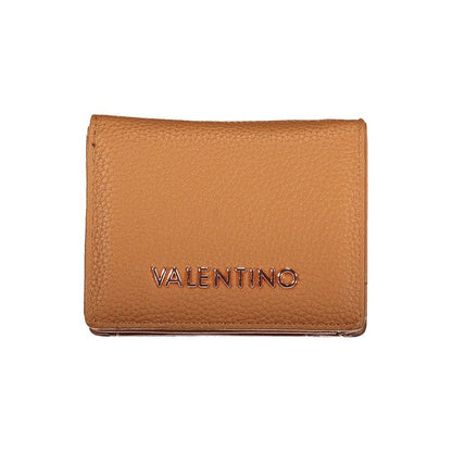 Cardholder Wallet by Mario Valentino for women in polyurethane brown showcases a discerning silhouette, artfully capturing the essence of Heart Polyurethane Cardholder Wallet with its functional card-organization eco-friendly coin-purse.