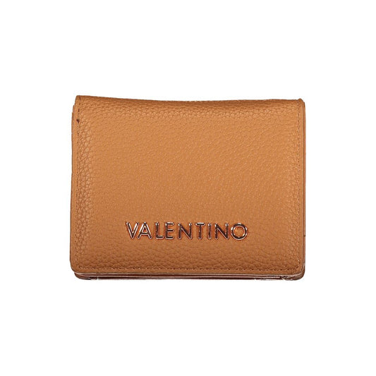 Cardholder Wallet by Mario Valentino for women in polyurethane brown showcases a discerning silhouette, artfully capturing the essence of Heart Polyurethane Cardholder Wallet with its functional card-organization eco-friendly coin-purse.