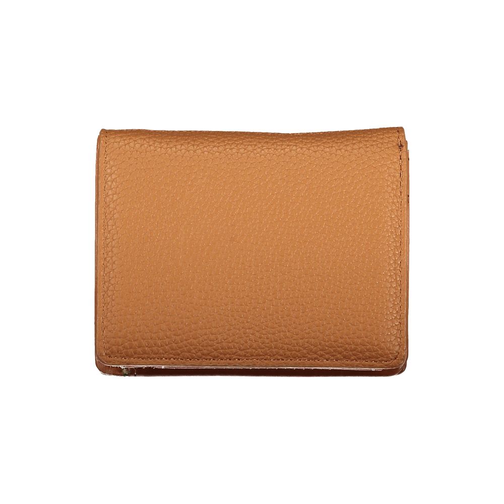 Cardholder Wallet by Mario Valentino for women in polyurethane brown showcases a refined silhouette, artfully detailed with the signature style of the Heart Polyurethane Cardholder Wallet and functional card-organization eco-friendly coin-purse.