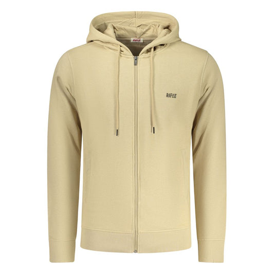Hooded Sweatshirt Hoodie by Rifle for men in cotton polyester beige & print features a slouchy chic silhouette, detailed with a slouchy chic and a signature hooded neckline for an elevated aesthetic.