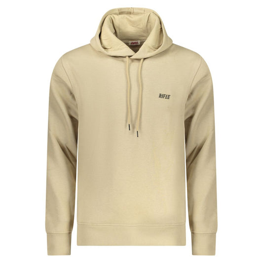 Hooded Sweatshirt Hoodie by Rifle for men in cotton polyester beige & print features an luminous silhouette, showcasing a sophisticated hooded neckline and for a truly luminous look.