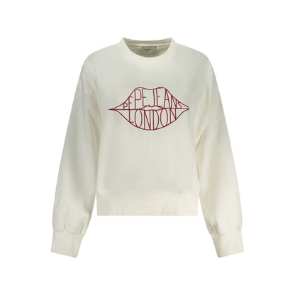 Sweatshirt by Pepe Jeans for women in cotton polyester white presents a smart casual silhouette, featuring a smart casual crew neckline and long-sleeve for a sophisticated look.