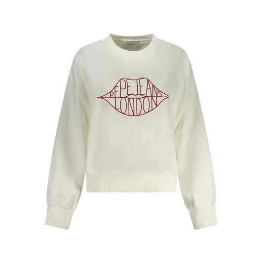 Sweatshirt by Pepe Jeans for women in cotton polyester white presents a smart casual silhouette, featuring a smart casual crew neckline and long-sleeve for a sophisticated look.