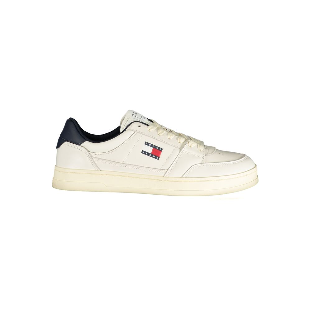 Athletic Sneakers by Tommy Hilfiger for men in polyester polyurethane leather blue & white showcases an impeccable silhouette, defined by an impeccable athletic style design that perfectly captures the essence of the Men's Athletic Polyester Polyurethane Leather Sneakers.