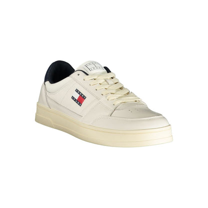 Athletic Sneakers by Tommy Hilfiger for men in polyester polyurethane leather blue & white features an architectural silhouette from the Men's Athletic Polyester Polyurethane Leather Sneakers collection, showcasing a architectural athletic style for a architectural look.