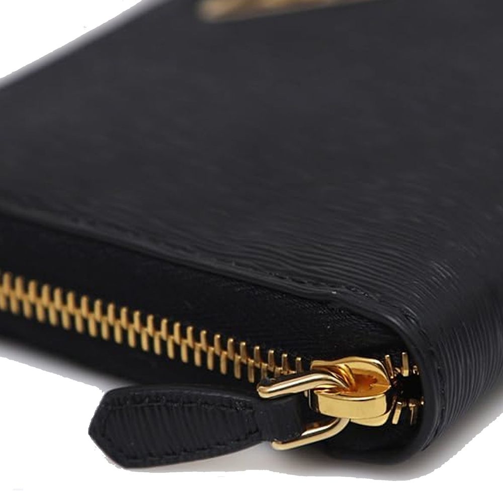 Cardholder Wallet by Prada for women in calfskin leather black showcases a refined silhouette, artfully detailed with the signature style of the Calfskin Leather Cardholder Wallet and functional card-organization.