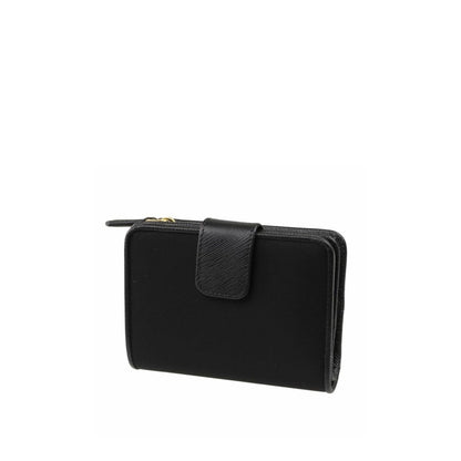 Wallet by Prada for women in leather & metal black presents a architectural silhouette from the Leather & Metal Wallet collection, showcasing architectural coin-purse for a architectural finish.