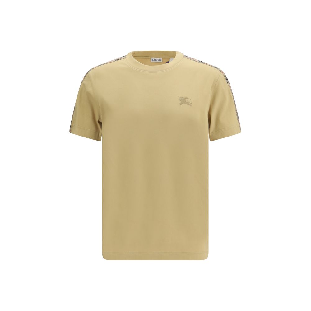 T-Shirt by Burberry for men in cotton beige showcases a unassuming silhouette, artfully detailed with a refined crew neckline and unassuming for a sophisticated, contemporary look.