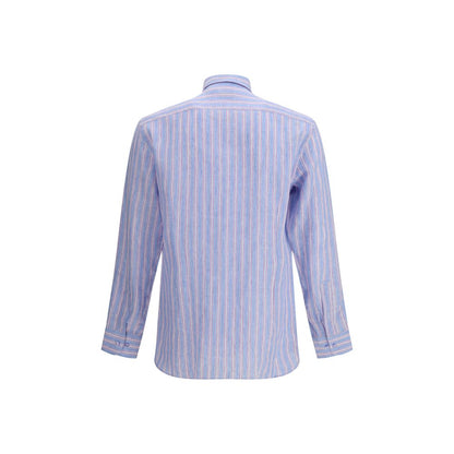 Shirt by Etro for men in linen multicolor, patterned, signature & striped features an polished silhouette, showcasing a sophisticated and detail for a truly polished finish.