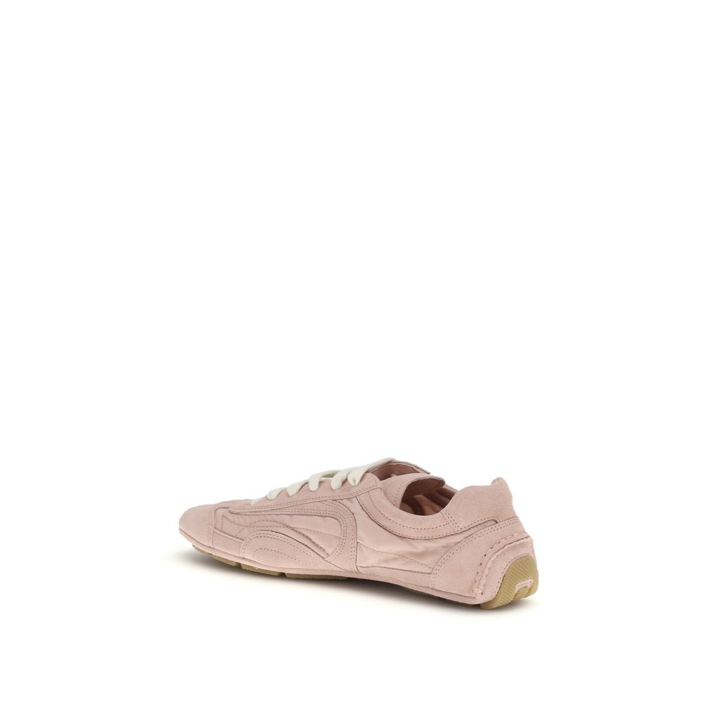Prada Women's Fashion Nylon Suede Leather Sneakers - Multicolor