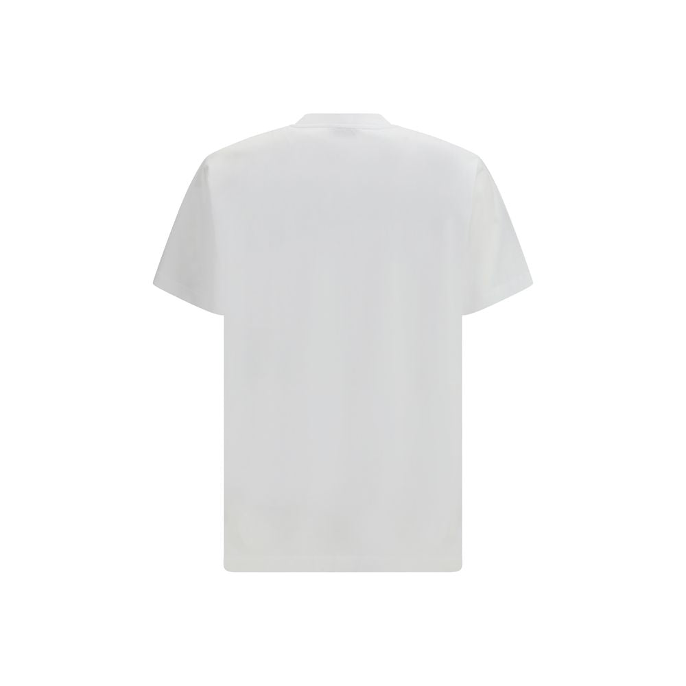 T-Shirt by Moschino for men in cotton white features an on trend silhouette, perfectly showcasing a on trend and round neckline for an elevated aesthetic.