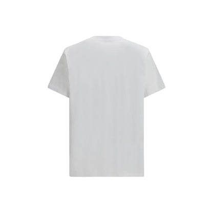 T-Shirt by Moschino for men in organic cotton white & print showcases a dramatic silhouette, elegantly detailed with a dramatic crew neckline and for a truly dramatic finish.