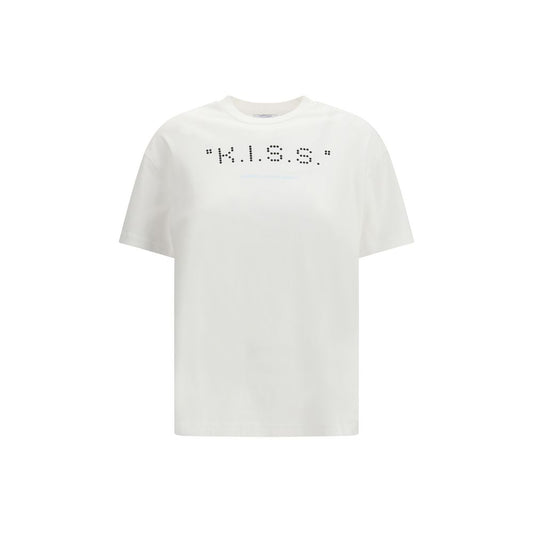 Activewear T-Shirt by Off-White for women in cotton white, signature & print features an ergonomic design with , highlighting a ergonomic short-sleeve length and ergonomic crew neckline for a high-performance look.