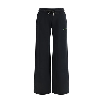 Sweatpants by Off-White for women in cotton black, white & signature features an versatile silhouette, integrating performance-ready with a versatile relaxed-fit, regular-fit & wide, long, and .