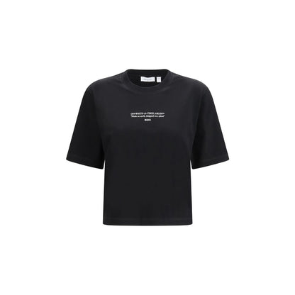 T-Shirt by Off-White for women in cotton black, white & print features a plush silhouette, showcasing a sophisticated crew neckline and short-sleeve for a truly plush finish.