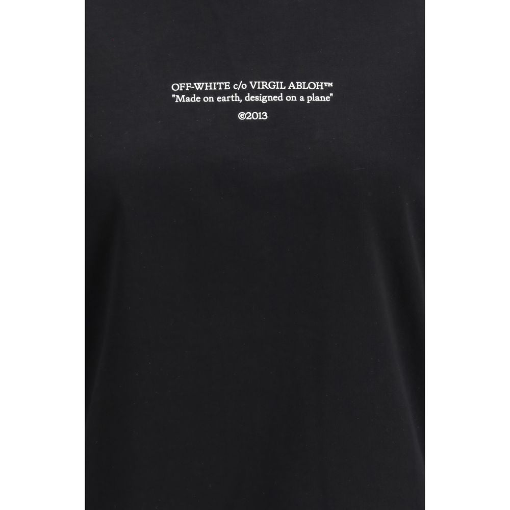 T-Shirt by Off-White for women in cotton black, white & print showcases a unassuming silhouette, artfully detailed with a refined and unassuming for a sophisticated, contemporary look.