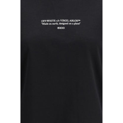 T-Shirt by Off-White for women in cotton black, white & print showcases a unassuming silhouette, artfully detailed with a refined and unassuming for a sophisticated, contemporary look.