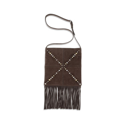 Small Shoulder Bag by Valentino Garavani for men in palladium & suede leather brown, palladium & signature features a effortless chic silhouette with a secure , ample , and versatile shoulder-strap & adjustable-strap for a effortless chic finish.