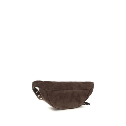 Small Shoulder Fanny Pack Bag by Valentino Garavani for men in bos taurus calf suede leather brown & signature features an effortlessly chic silhouette with a secure zipper, ample , and versatile adjustable-strap & belt-strap for effortlessly chic everyday luxury.