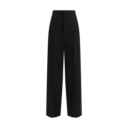 Trousers by Balenciaga for women in cotton black features an sartorial silhouette, showcasing a precise regular-fit and long with a sartorial for a refined look.