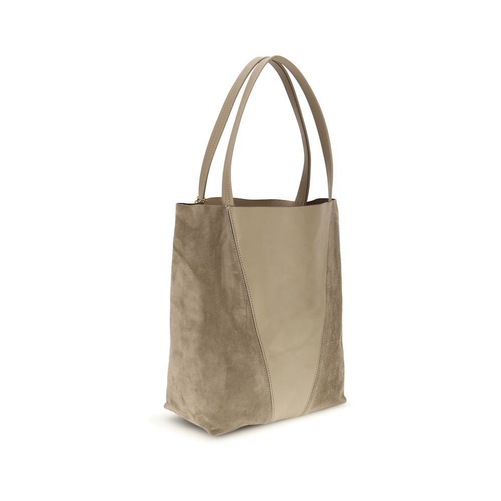 Evening Shoulder Bag by Chloé for women in grained & suede leather beige features a enviable silhouette, showcasing a secure , ample , and enviable shoulder-strap & handle for a enviable finish.