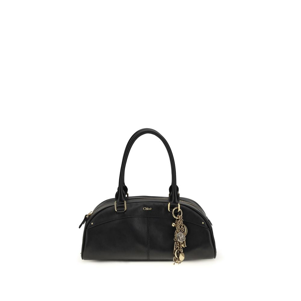 Large Bowling Shoulder Bag by Chloé for women in bos taurus calfskin leather black features a effortless chic silhouette with a secure zipper, ample , and versatile handle for a effortless chic finish.