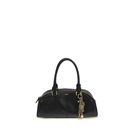 Large Bowling Shoulder Bag by Chloé for women in bos taurus calfskin leather black features a effortless chic silhouette with a secure zipper, ample , and versatile handle for a effortless chic finish.