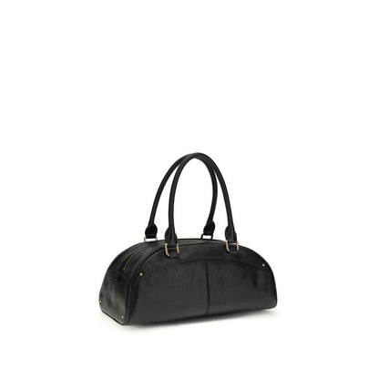 Large Bowling Shoulder Bag by Chloé for women in bos taurus calfskin leather black presents a versatile silhouette, showcasing a secure zipper and versatile with versatile handle for a sophisticated look.